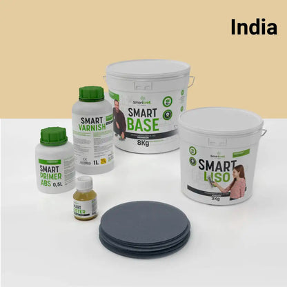 Kit de microcemento para baño de 4 m² sobre pladur, yeso o cemento, color India