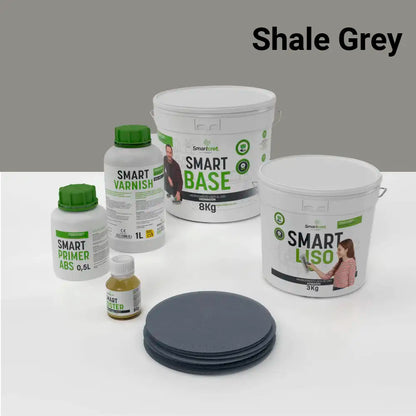 Kit de microcemento para baño de 4 m² sobre pladur, yeso o cemento, color Shale Grey