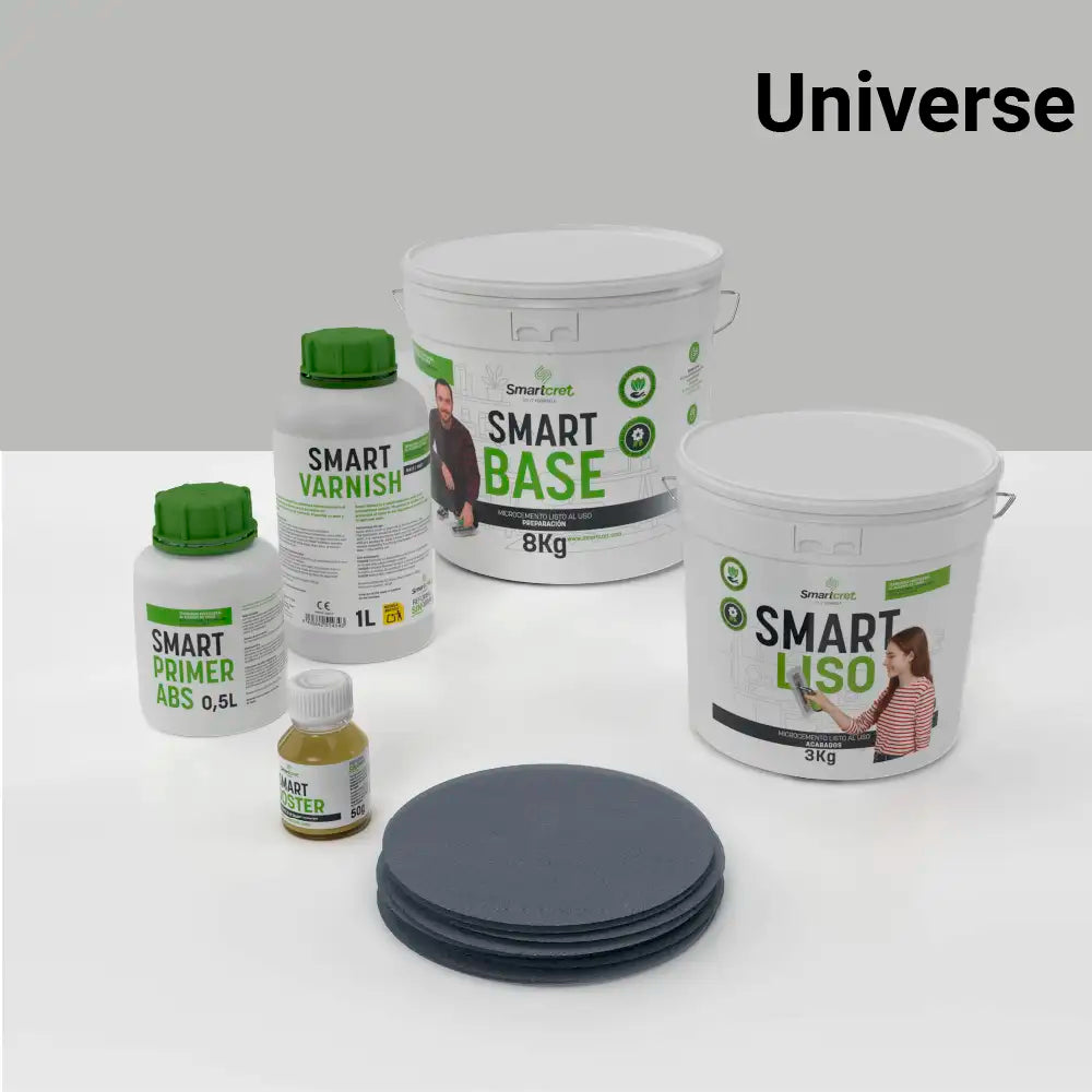 Kit de microcemento para baño de 4 m² sobre pladur, yeso o cemento, color Universe
