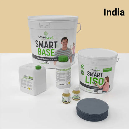 Kit de microcemento para baño de 8 m² sobre pladur, yeso o cemento, color India