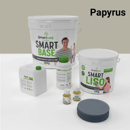 Kit de microcemento para baño de 8 m² sobre pladur, yeso o cemento, color Papyrus