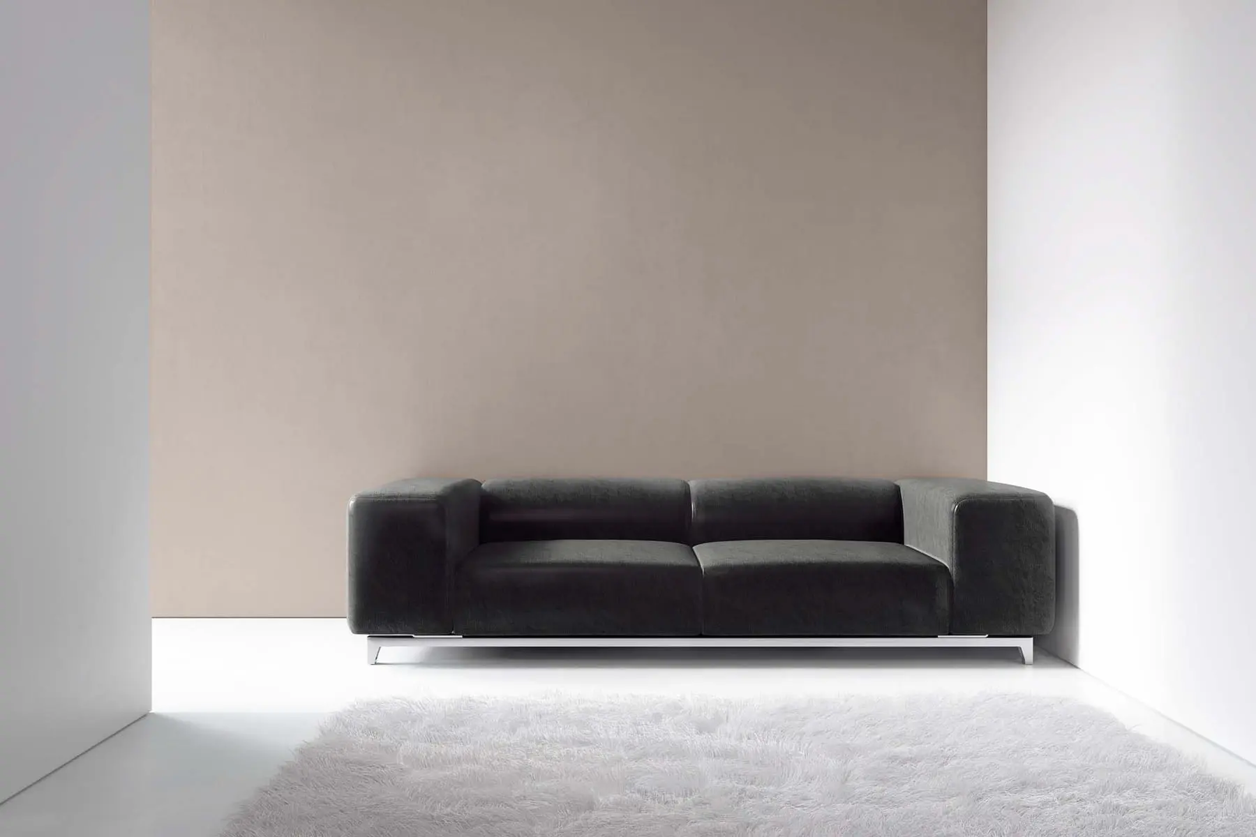 Ready-to-use microcement on living room wall