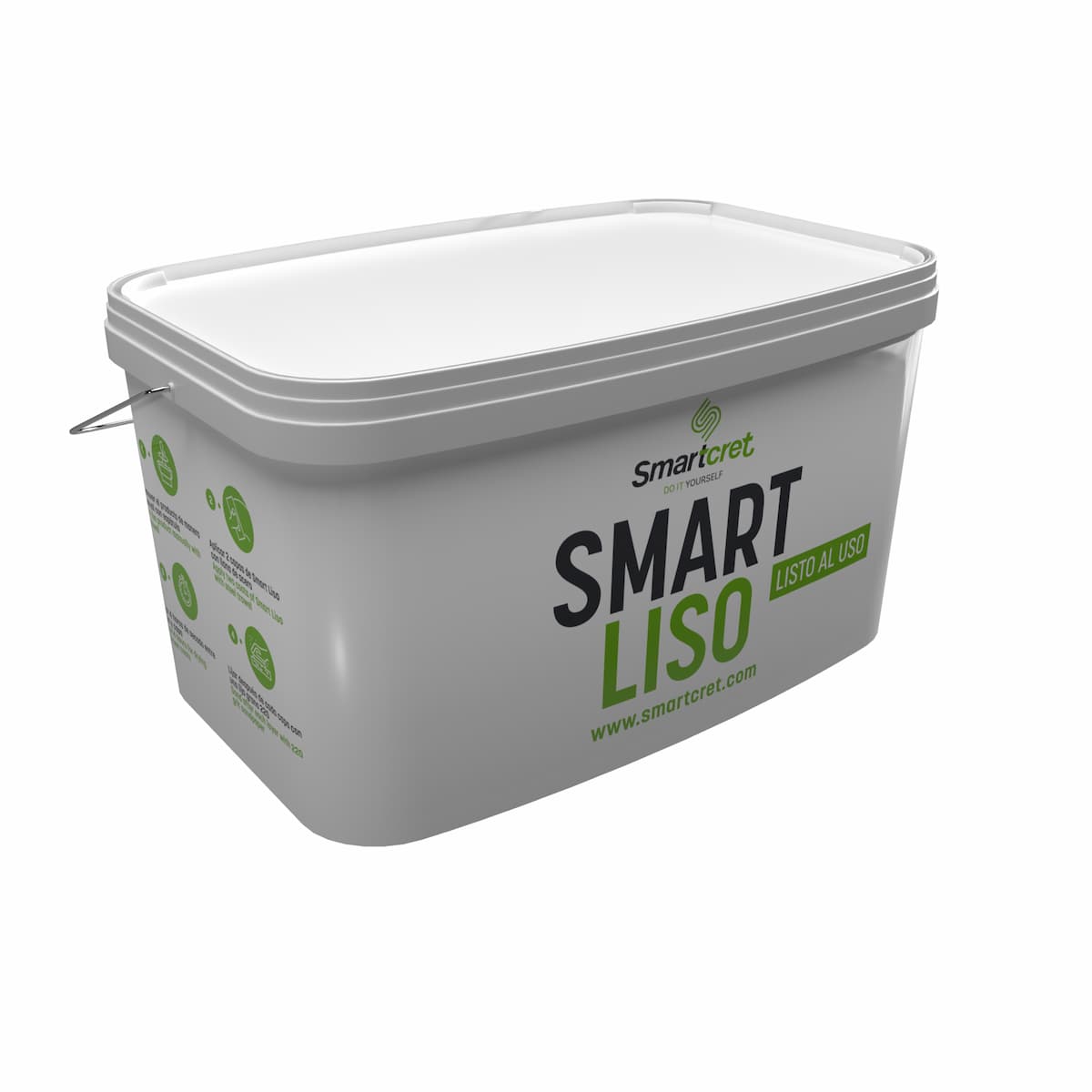 Ready to use finishing pigmented microcement Smart Liso 6 Kg - Smartcret.